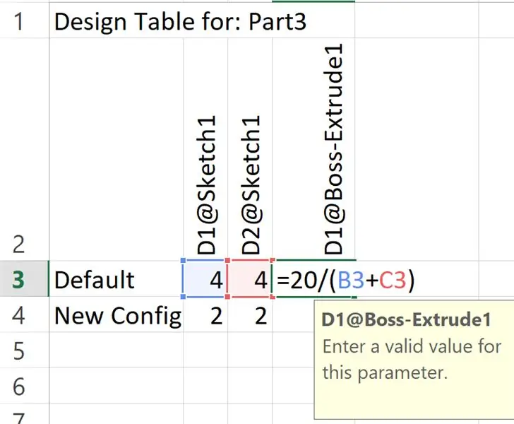 Paggamit ng Mga Equation ng Excel sa Mga Talaan ng Disenyo