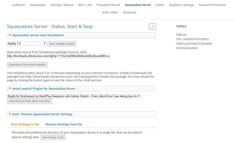 Squeezebox serverini o'rnating