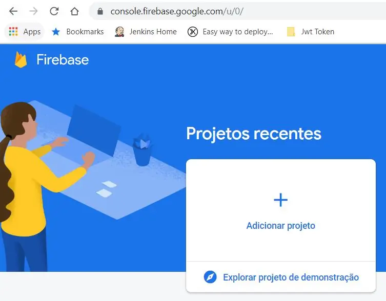 Passo 1: Criar Um Novo Projeto Google Firebase байхгүй