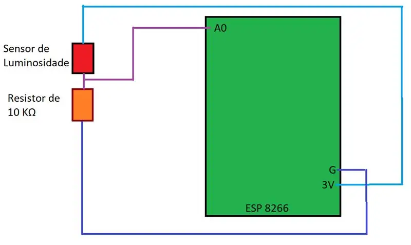 6. passza: Montando O Circuito De Detecção De Luz