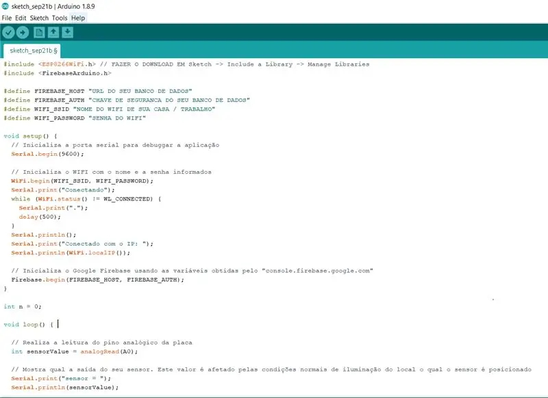 Passo 7: Envio Das məlumatları Firebase üçün