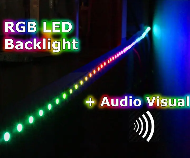 תאורה אחורית של RGB + Visualizer: 4 שלבים (עם תמונות)