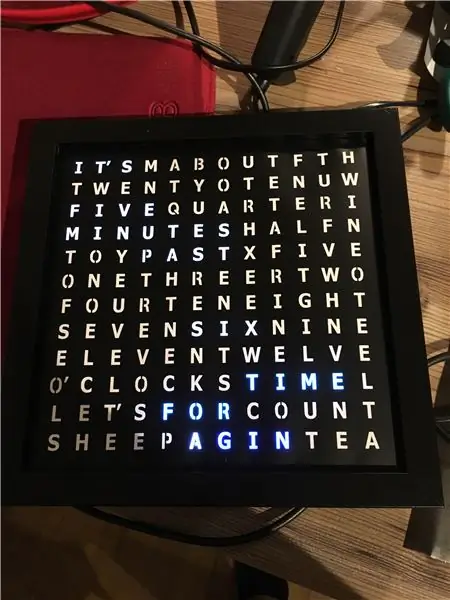 Ribba Word Clock con Wemos D1 Mini (servidor de hora de Internet)