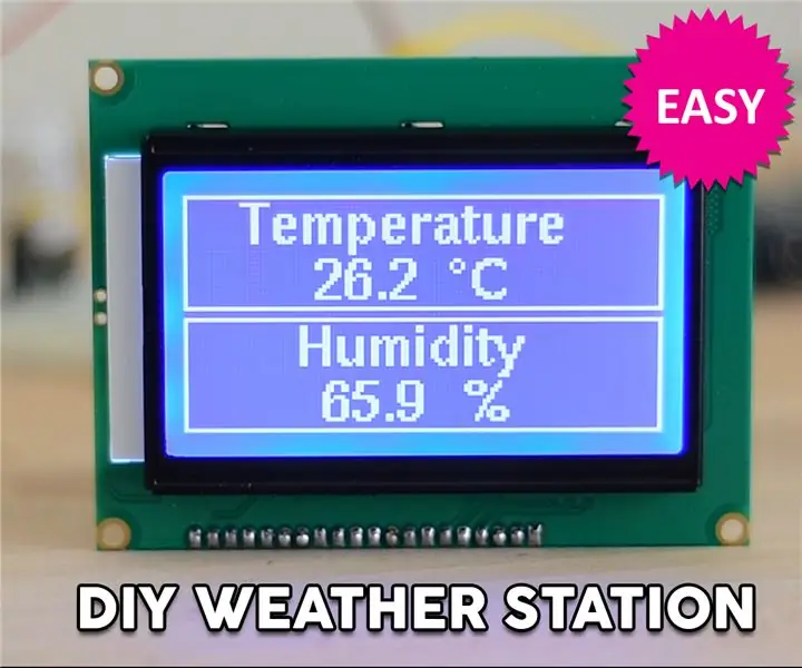 Station météo utilisant un grand écran ST7920 : 4 étapes