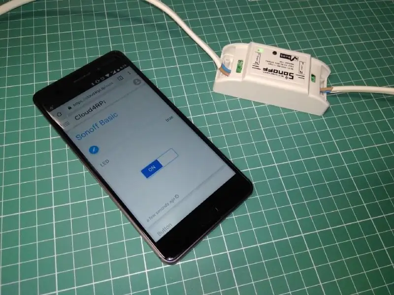 Jinsi ya Kudhibiti ESP8266 Kulingana na Sonoff Basic Smart switch na Smartphone