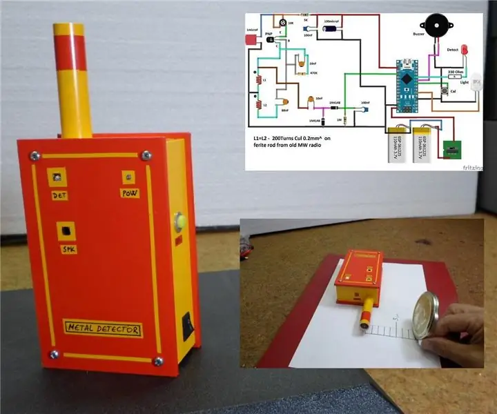 წვრილმანი Arduino Pin მაჩვენებელი ლითონის დეტექტორი: 3 ნაბიჯი