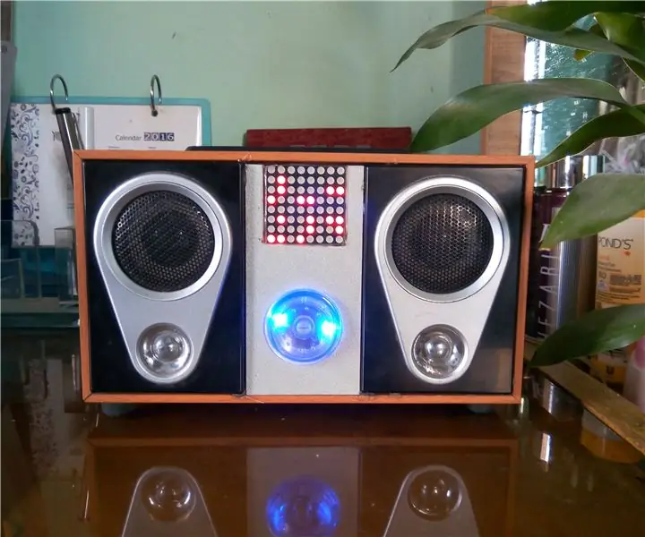 Amplificador de escritorio con visualización de audio, reloj binario y receptor de FM: 8 pasos (con imágenes)