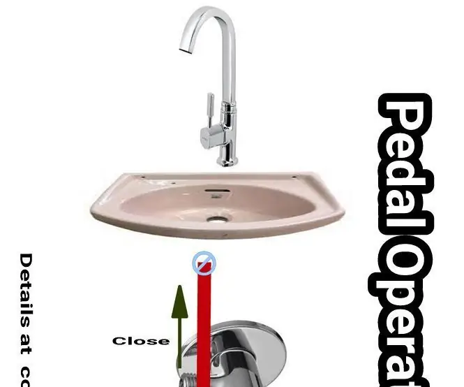 Ručný faucet alebo pedálový faucet alebo vodovodný kohútik: 5 krokov