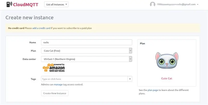 Nastavitev CloudMQTT