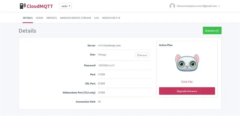 CloudMQTT -opstelling