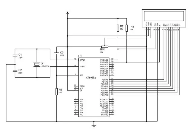 LCD liides 8051 -ga (AT89S52)