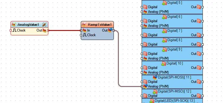 Dans les composants Visuino Connect