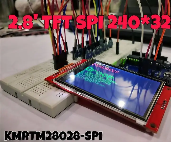 Grafikas tests ILI9341 TFT LCD SPI displejs: 6 soļi