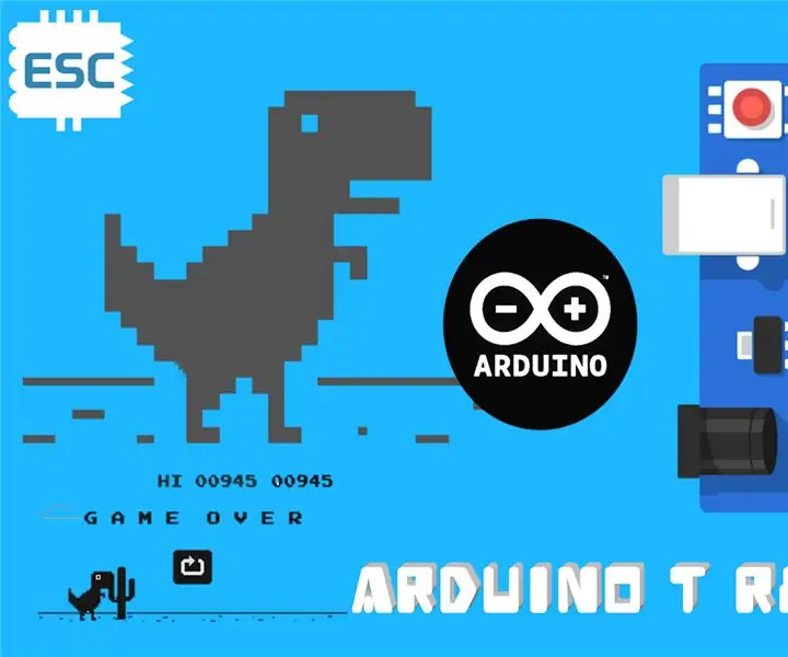 Automatski Google T Rex kontroler igre pomoću Arduina: 7 koraka