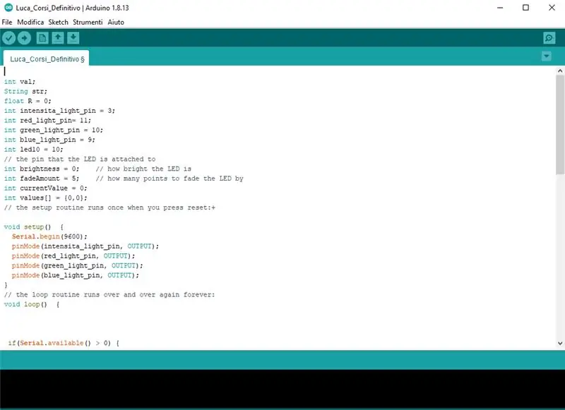 Scrittura Codice Su IDE Arduino