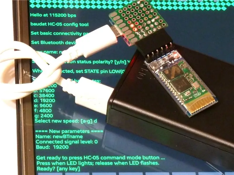 Configuration série HC-05 via Bluetooth