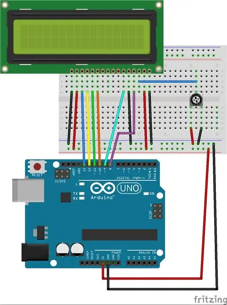 Anschließen des LCD an den Arduino