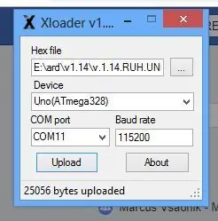 Cargar el archivo hexadecimal