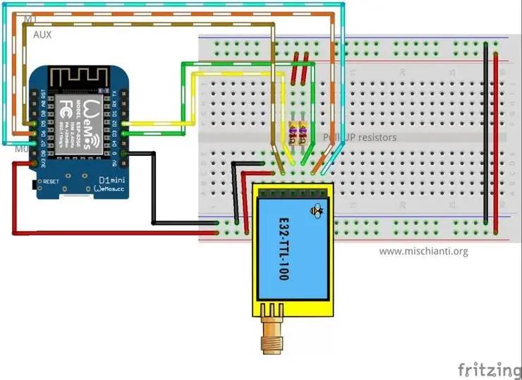 Visiškai prijungta schema Esp8266