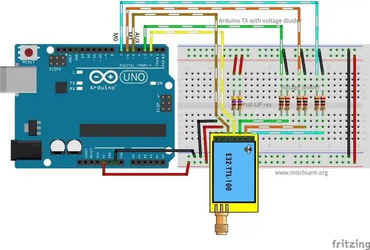 Полностью подключенная схема Arduino