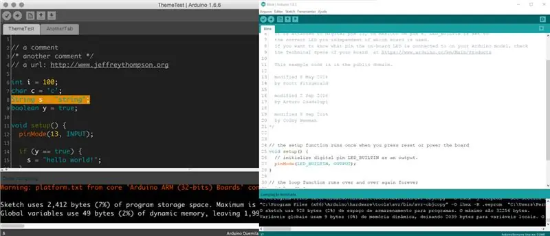 IDE Arduino مع سمة داكنة