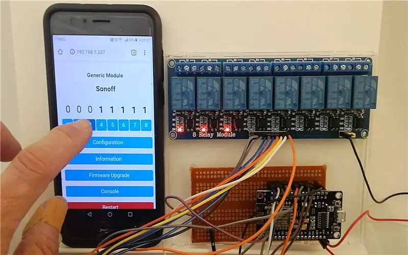 Tasmotized NodeMCU 8CH Sonoff реле