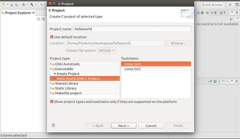 „Criando Uma Aplicação E Transferindo Para Dragonboard 410c“per IDE Eclipse E SSH