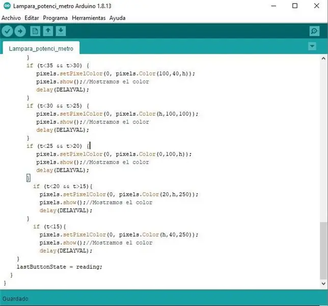 Código En El IDE De Arduino