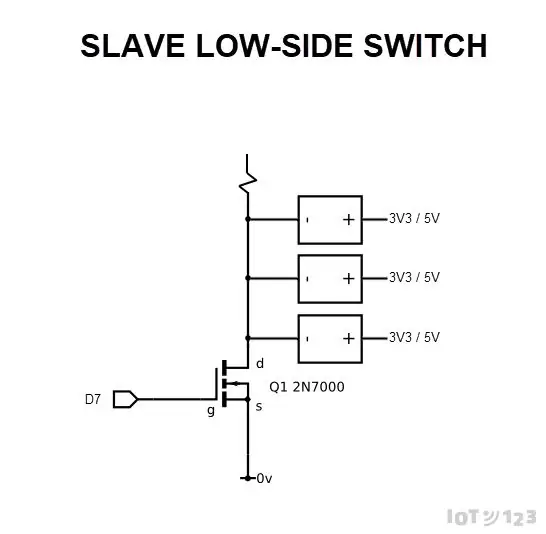 การสร้างสวิตช์ด้านต่ำของ Slaves / RESET Daughter-board