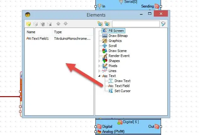 În Visuino Add, Set & Connect Components