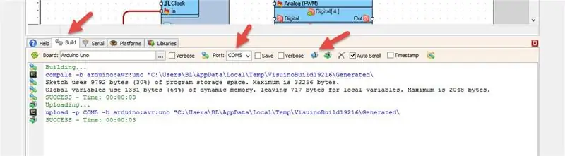 Genere, compile y cargue el código Arduino