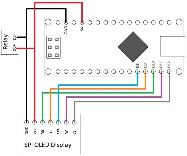 صفحه نمایش OLED را وصل کنید