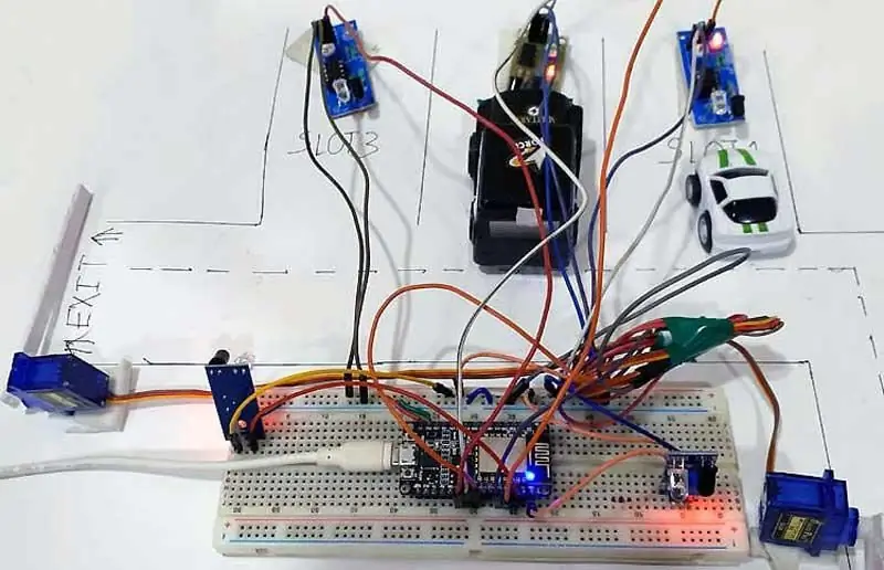 Sistemi i parkimit të zgjuar të bazuar në IoT duke përdorur NodeMCU ESP8266