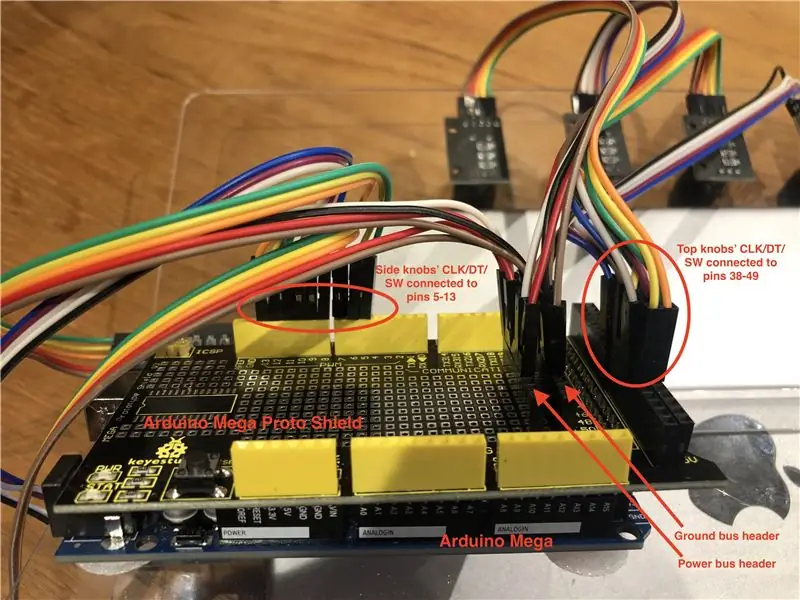 Подключите поворотные энкодеры к Arduino Shield