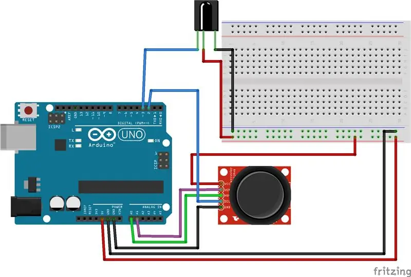 Priključite joystick i IC LED diodu