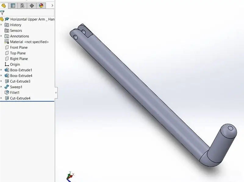 SolidWorks -də qolu/qolu yaradın