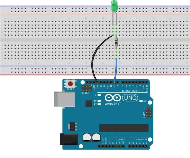 Kvėpavimo šviesos diodas su „Arduino Uno R3“: 5 žingsniai