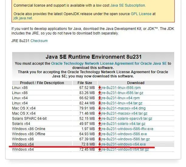 Instalirajte Java Runtime Environment za pokretanje klijentske aplikacije na računalu