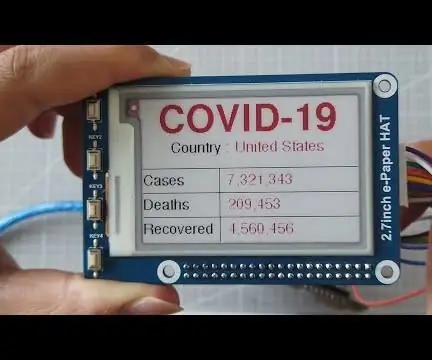 ESP8266, E-kağıt Görüntüleme ile Coronavirus COVID 19 Canlı Veri İzleyici Nasıl Yapılır: 7 Adım