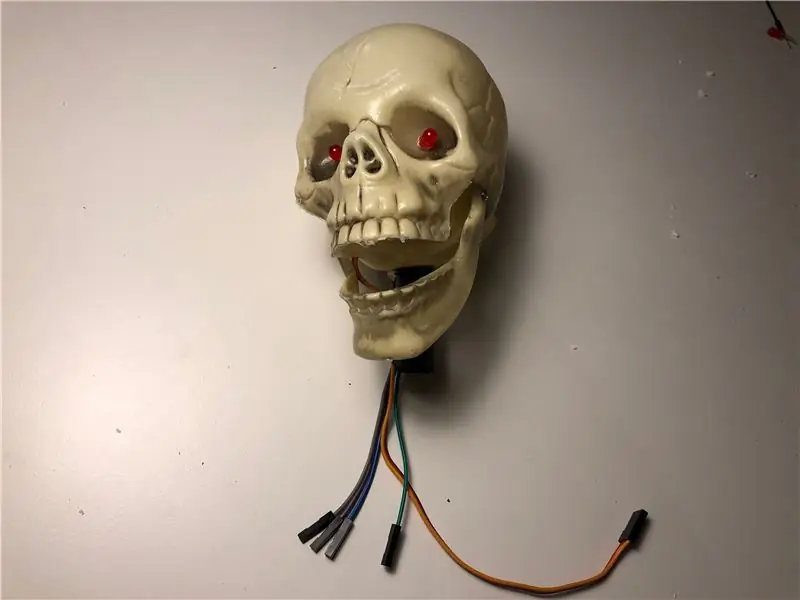 Connecteu el servomotor a la mandíbula de Skully