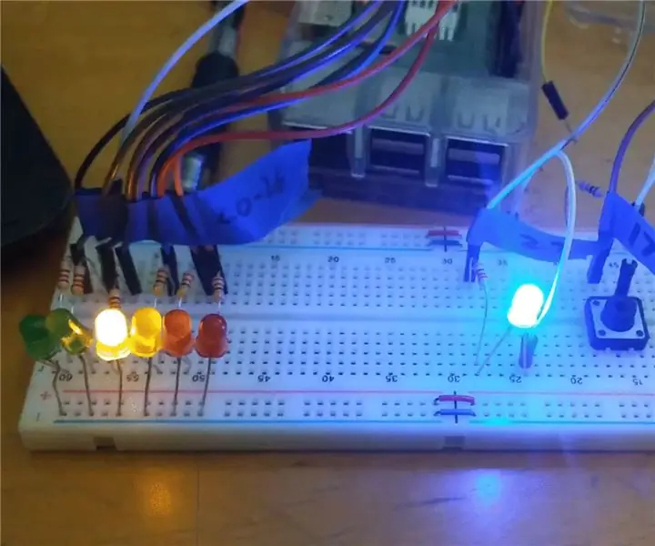 Tlačidlo Raspberry Pi s LED diódami z holého kovu