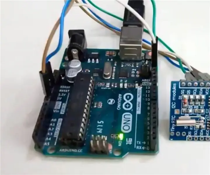 DS1307 reālā laika pulkstenis RTC ar Arduino: 4 soļi