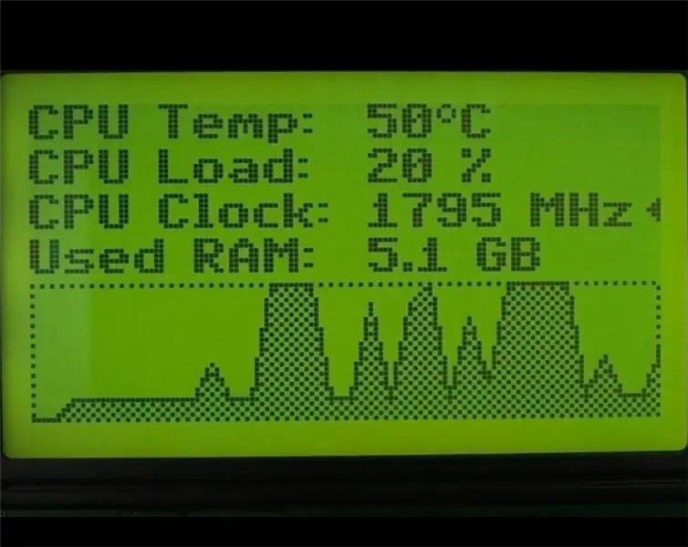 Arduino এবং ST7920 LCD সহ পিসি হার্ডওয়্যার মনিটর