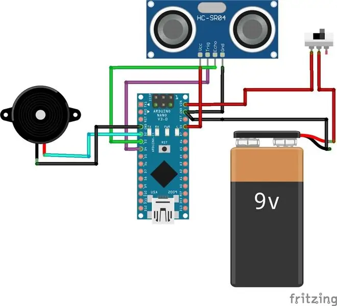 Buzzer və 9v Batareyanı birləşdirin