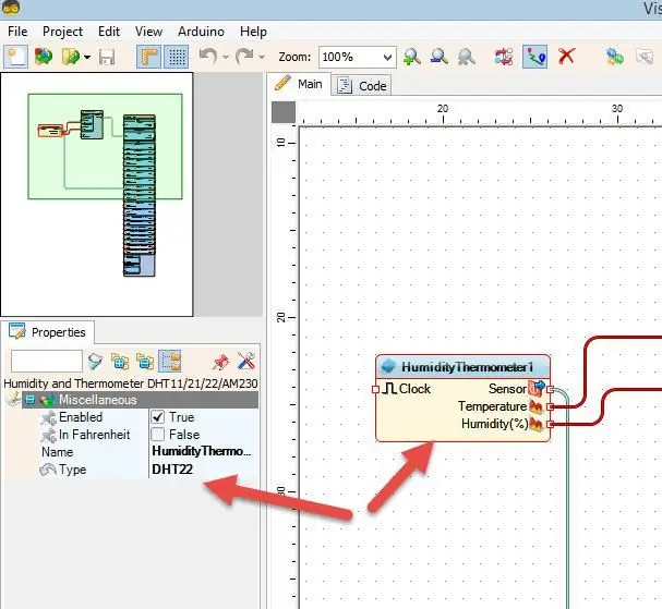 A Visuino Afegeix, configura i connecta components