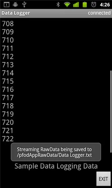 PfodApp, Android और Arduino का उपयोग करके सरल मोबाइल डेटा लॉगिंग: 5 चरण