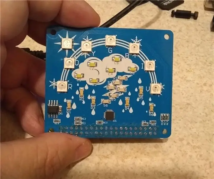 Jednoduché zobrazenie počasia pomocou Raspberry PI a Cyntech WeatherHAT: 4 kroky