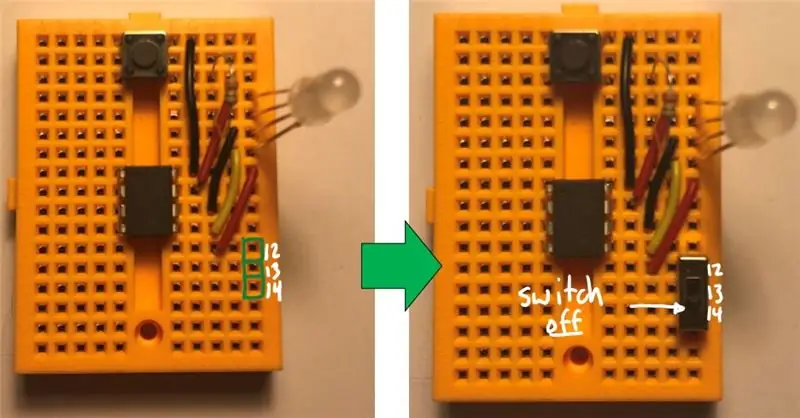 Voeg de schuifschakelaar toe aan de broodplank