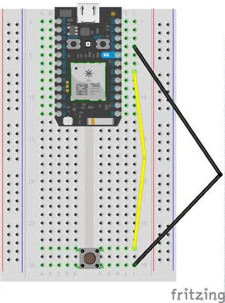 Photon instellen met een knop en draden