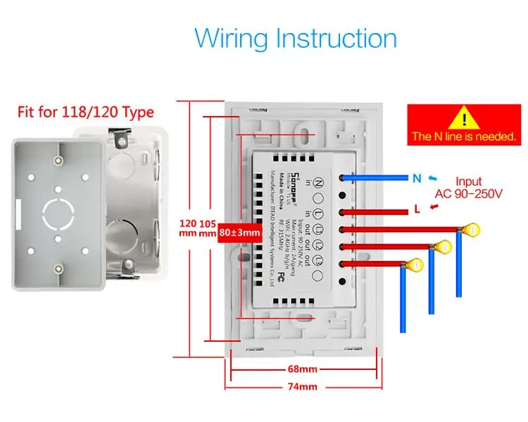 Instalando Sonoff T1 ایالات متحده